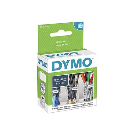 Dymo etykiety papierowe 25mm x 13mm, białe, uniwersalne, usuwalne, 1000 szt., 11353, S0722530