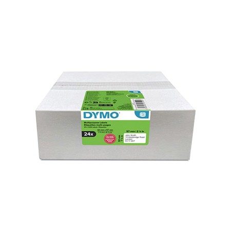 Dymo etykiety papierowe 57mm x 32mm, białe, uniwersalne, usuwalne, 24 x 1000 szt., 2223590, op. 24 rolki, cena za 1 szt
