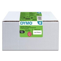 Dymo etykiety papierowe 89mm x 41mm, białe, do identyfikatorów, łatwy do usunięcia, 12 x 300 szt., 2234183, op. 12 rolek, cena z