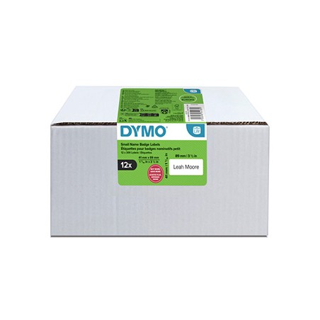 Dymo etykiety papierowe 89mm x 41mm, białe, do identyfikatorów, łatwy do usunięcia, 12 x 300 szt., 2234183, op. 12 rolek, cena z
