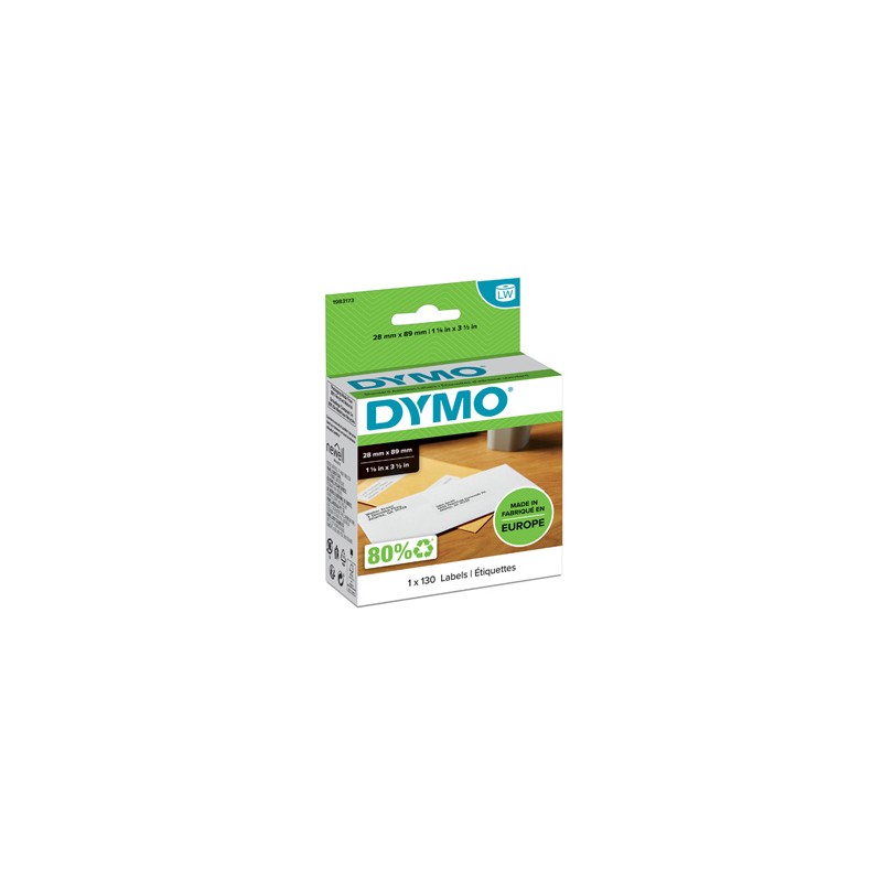 Dymo etykiety papierowe 89mm x 28mm, białe, adresowa, 130 szt., 1983173