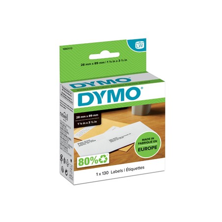 Dymo etykiety papierowe 89mm x 28mm, białe, adresowa, 130 szt., 1983173