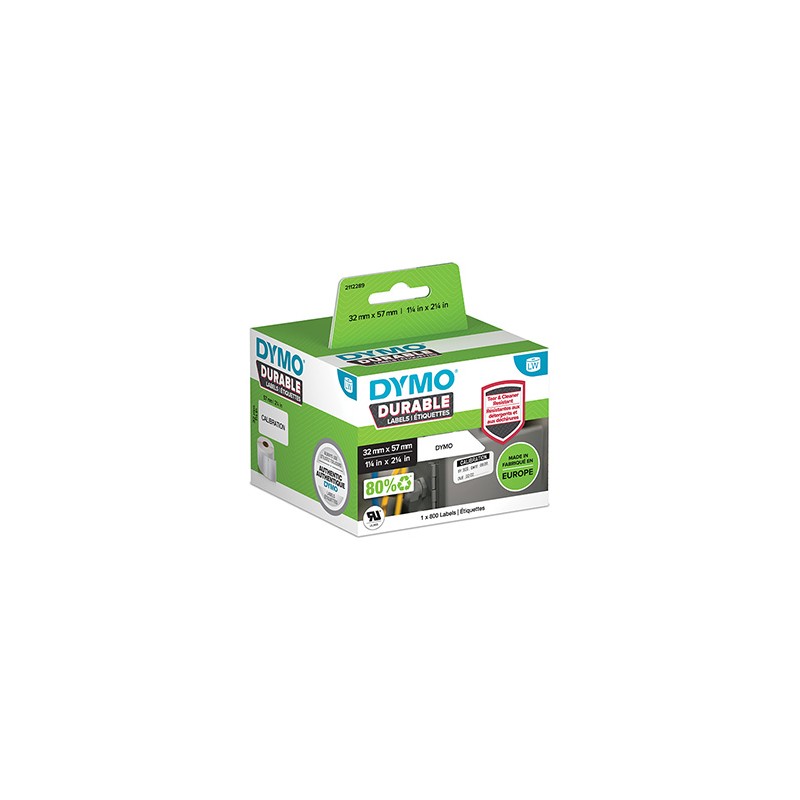 Dymo etykiety polipropylenowe 32mm x 57mm, białe, wielofunkcyjny, 800 szt., 2112289