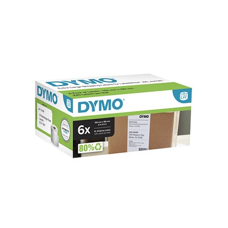 Dymo etykiety papierowe 159mm x 104mm, białe, duże, 6 x 220 szt., 2238107, op. 6 rolek, cena za 1 szt