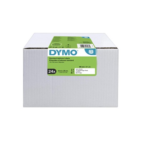 Dymo etykiety papierowe 89mm x 28mm, białe, adresowa, 24 x 130 szt., S0722360