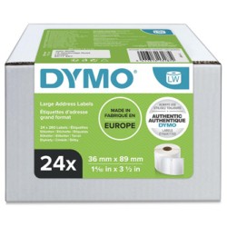 Dymo etykiety papierowe 89mm x 36mm, białe, duże, 24 x 260 szt., S0722390, op. 24 rolki, cena za 1 szt