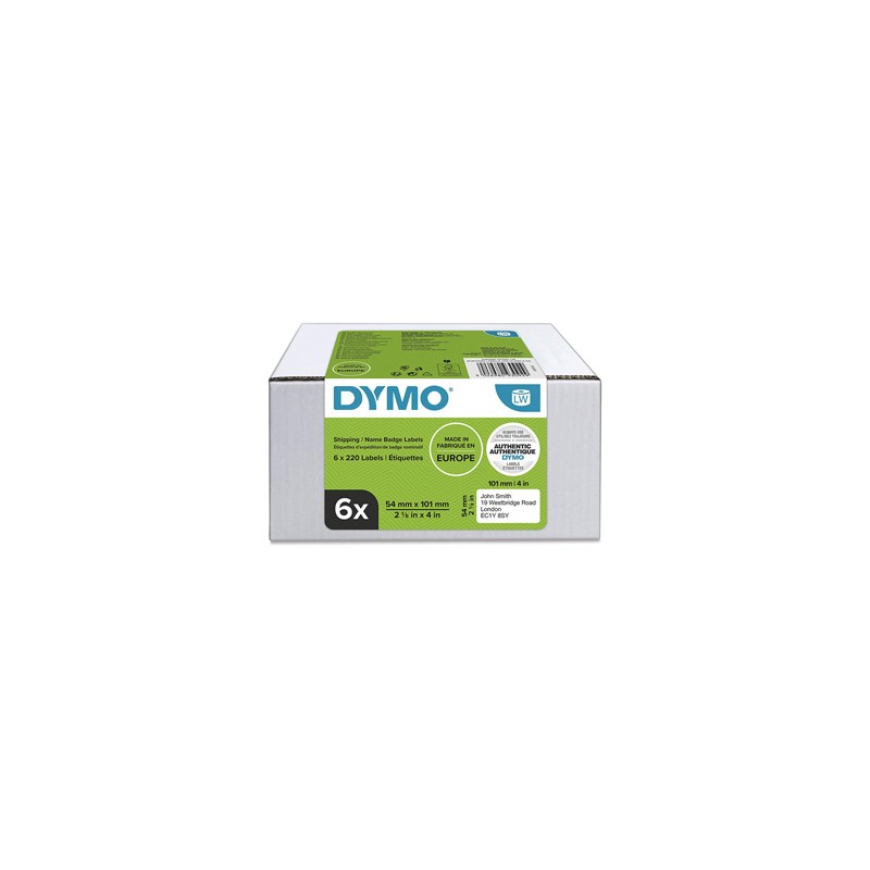 Dymo etykiety papierowe 101mm x 54mm, białe, adresowe, 6 x 220 szt., 2093092, op. 6 rolek, cena za 1 szt