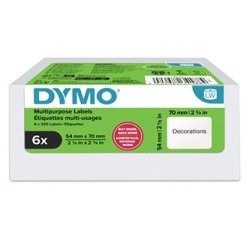 Dymo etykiety papierowe 70mm x 54mm, białe, wielofunkcyjne, 6 x 320 szt., 2234188, op. 6 rolek, cena za 1 szt