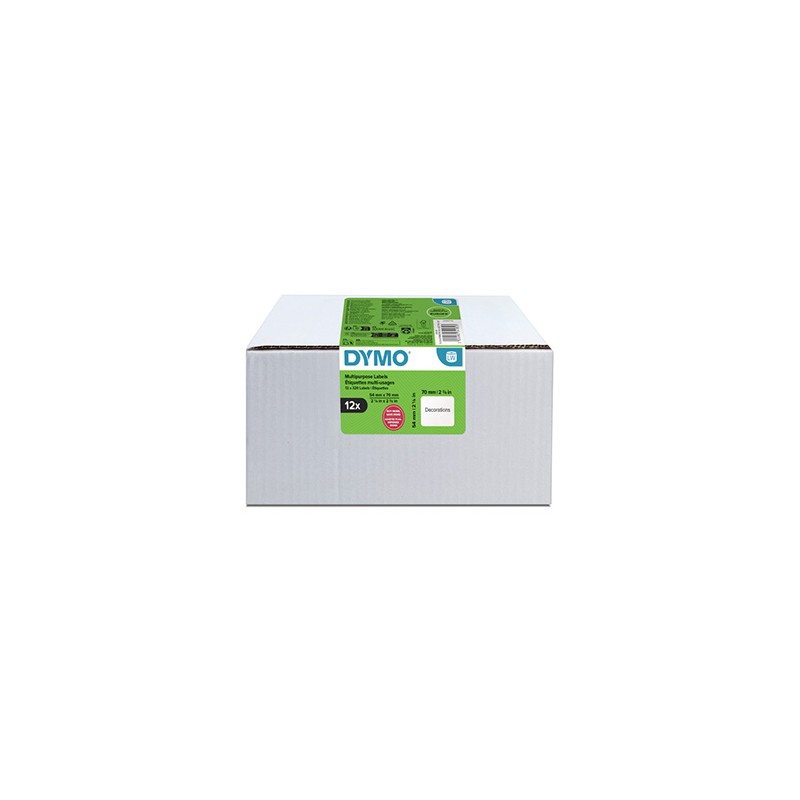 Dymo etykiety papierowe 70mm x 54mm, białe, wielofunkcyjne, 12 x 320 szt., 2234185, op. 12 rolek, cena za 1 szt
