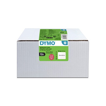 Dymo etykiety papierowe 70mm x 54mm, białe, wielofunkcyjne, 12 x 320 szt., 2234185, op. 12 rolek, cena za 1 szt