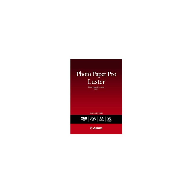Canon Photo Paper Pro Luster, LU-101, foto papier, połysk, 6211B006, biały, A4, 260 g/m2, 20 szt., atrament