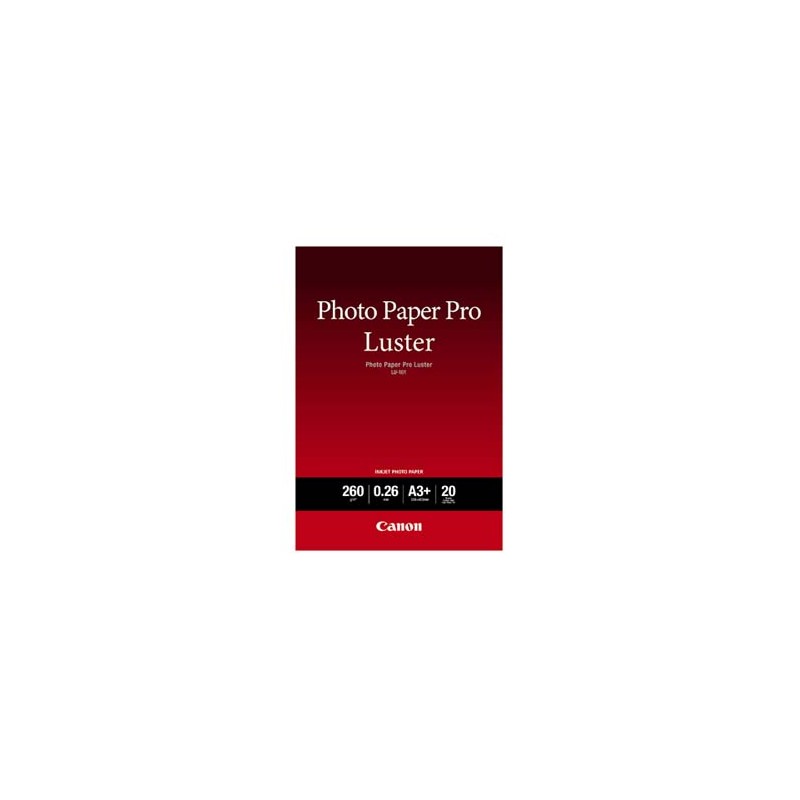 Canon Photo Paper Pro Luster, LU-101, foto papier, połysk, 6211B008, biały, A3+, 13x19", 260 g/m2, 20 szt., atrament