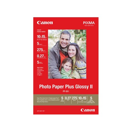 Canon Glossy Photo Paper, PP-201, foto papier, połysk, 2311B053, biały, 10x15cm, 4x6", 275 g/m2, 5 szt., niewymieniono
