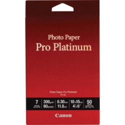 Canon Photo Paper Pro Platinum PT-101, PT-101, foto papier, połysk, 2768B014, biały, 10x15cm, 4x6", 300 g/m2, 50 szt., atrament