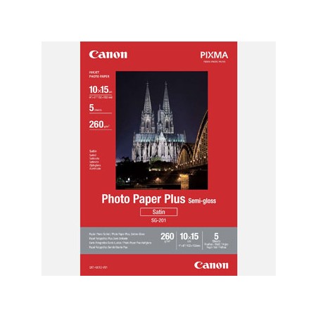 Canon Photo Paper Plus Semi-G, SG-201, foto papier, półpołysk, satynowy typ 1686B072, biały, 10x15cm, 4x6", 260 g/m2, 5 szt., at
