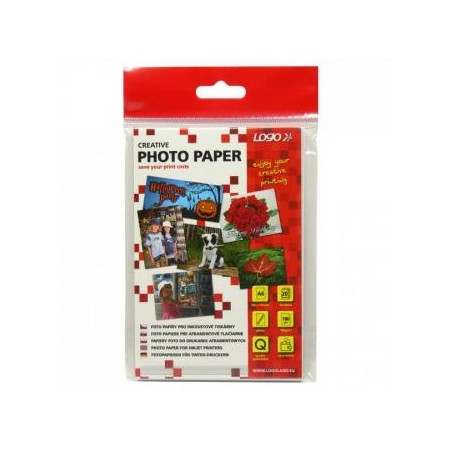 Logo 20062, foto papier, połysk, biały, 10x15cm, 4x6", 180 g/m2, 1440dpi, 20 szt., atrament