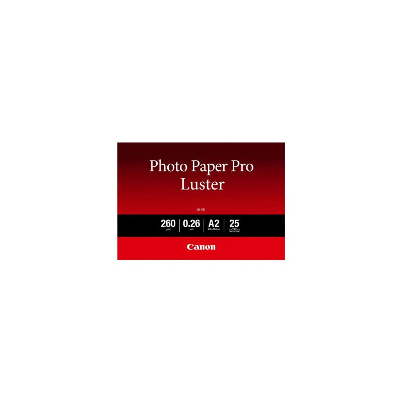 Canon LU-101 Photo Paper Pro Luster, LU-101, foto papier, połysk, 6211B026, biały, A2, 16.54x23.39", 260 g/m2, 25 szt., atrament