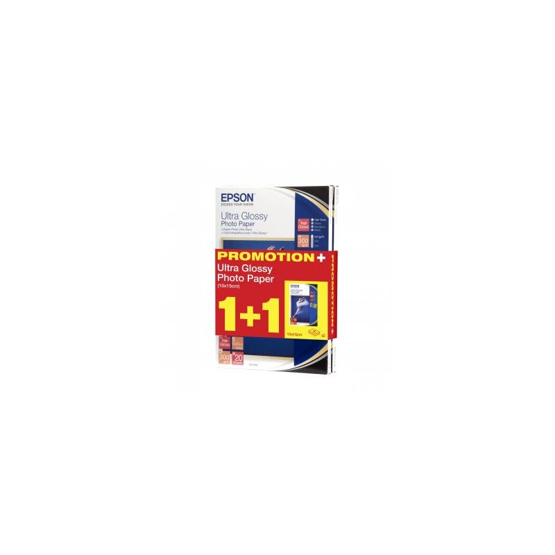 Epson Ultra Glossy Photo Pape, C13S041926, foto papier, + 20 szt gratis typ połysk, biały, R200, R300, R800, RX425, RX500, 10x15