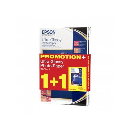 Epson Ultra Glossy Photo Pape, C13S041926, foto papier, + 20 szt gratis typ połysk, biały, R200, R300, R800, RX425, RX500, 10x15