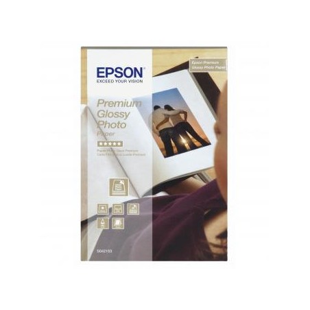 Epson Premium Glossy Photo Pa, C13S042153, foto papier, połysk, biały, Stylus Color, Photo, Pro, 10x15cm, 4x6", 255 g/m2, 40 szt