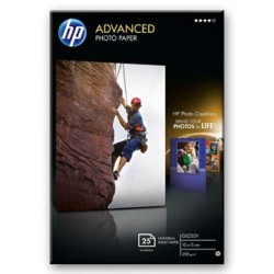 HP Advanced Glossy Photo Pa, Q8691A, foto papier, bez marginesu typ połysk, zaawansowany typ biały, 10x15cm, 4x6", 250 g/m2, 25 