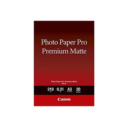 Canon Photo paper premium matte, PM-101, foto papier, matowy, 8657B006, biały, A3, 210 g/m2, 20 szt., atrament