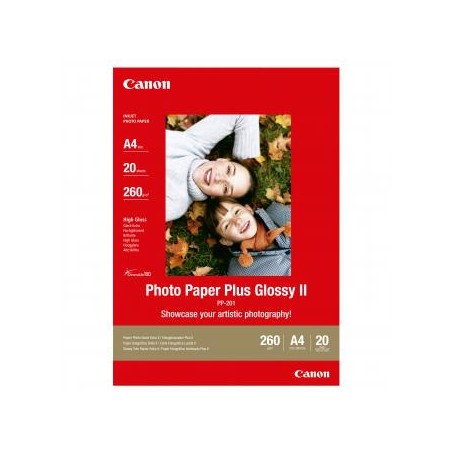 Canon Photo Paper Plus Glossy, PP-201 A4, foto papier, połysk, 2311B019, biały, A4, 260 g/m2, 20 szt., atrament