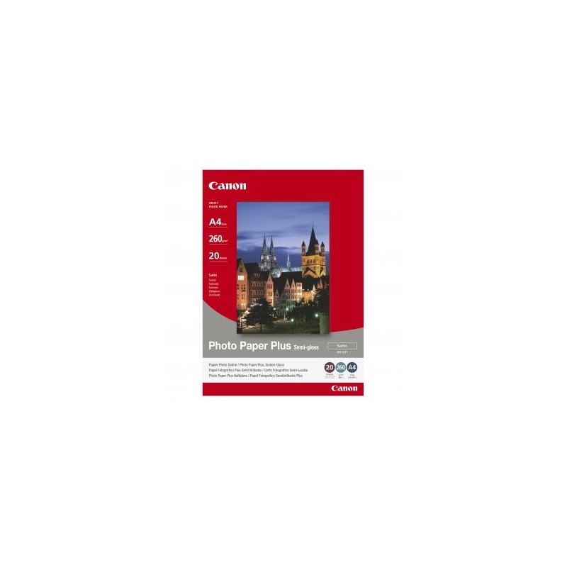 Canon Photo Paper Plus Semi-G, SG-201 A4, foto papier, półpołysk, satynowy typ 1686B021, biały, A4, 260 g/m2, 20 szt., atrament