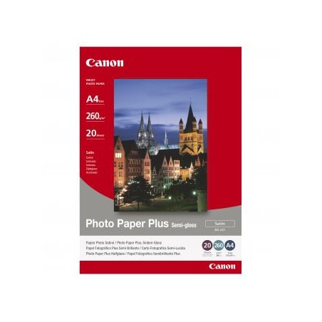 Canon Photo Paper Plus Semi-G, SG-201 A4, foto papier, półpołysk, satynowy typ 1686B021, biały, A4, 260 g/m2, 20 szt., atrament
