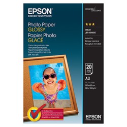 Epson Glossy Photo Paper, C13S042536, foto papier, połysk, biały, Stylus Color, Photo, Pro, A3, 200 g/m2, 20 szt., atrament