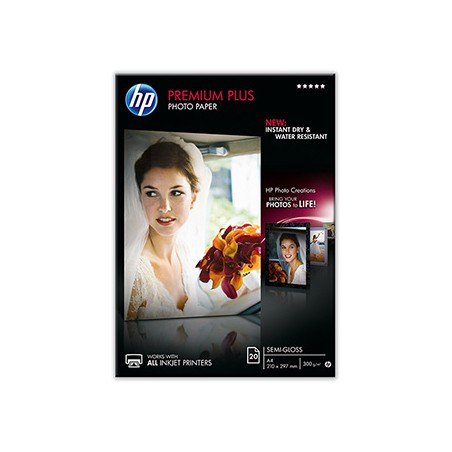 HP Premium Plus Semi-Gloss Photo Paper, CR673A, foto papier, półpołysk, biały, A4, 300 g/m2, 20 szt., atrament