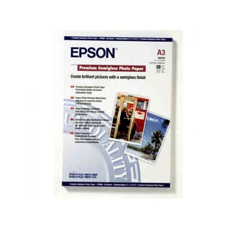 Epson Premium Semigloss Photo, C13S041334, foto papier, półpołysk, biały, Stylus Photo 1290, 2100, A3, 251 g/m2, 20 szt., atrame