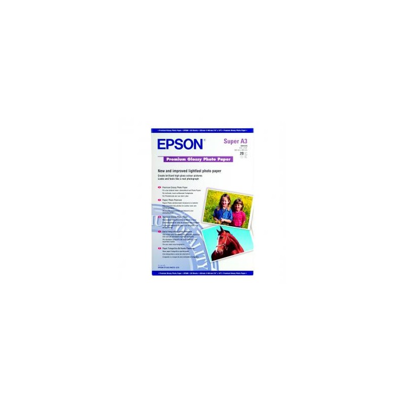 Epson Premium Glossy Photo Pa, C13S041316, foto papier, połysk, biały, Stylus Photo 890, 895, 1270, 2100, A3+, 255 g/m2, 20 szt.