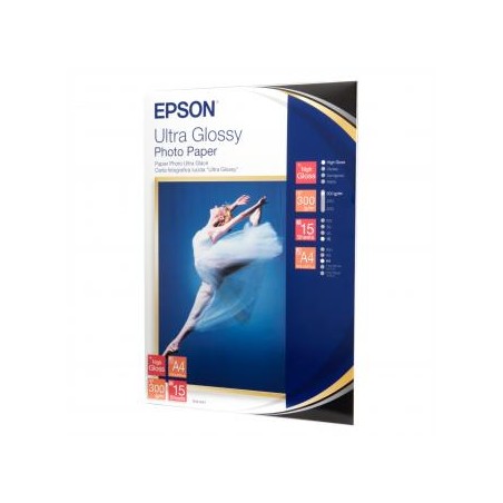 Epson Ultra Glossy Photo Pape, C13S041927, foto papier, połysk, biały, R200, R300, R800, RX425, RX500, A4, 300 g/m2, 15 szt., at