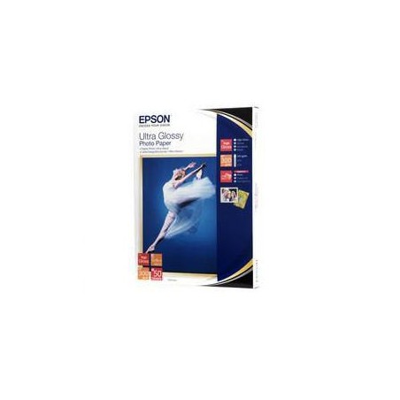 Epson Ultra Glossy Photo Pape, C13S041944BH, foto papier, połysk, biały, R200, R300, R800, RX425, RX500, 13x18cm, 5x7", 300 g/m2