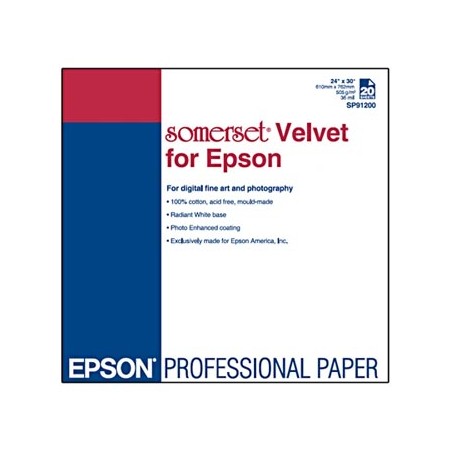 Epson 610/30/Somerset Velvet Fine Art Paper, aksamitny, 24", C13S041699, 505 g/m2, papier, 610mmx30m, biały, do drukarek atramen