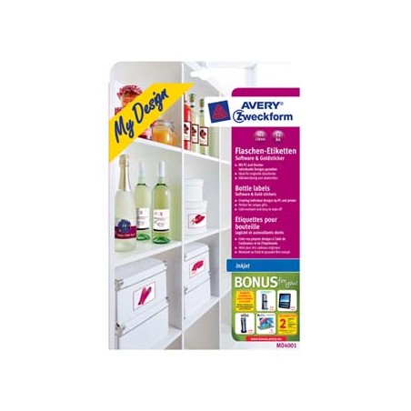 Avery Zweckform samoprzylepna/y etykiety, na láhve, A4, 90x120mm, 5 arkusza, do drukarek atramentowych, O