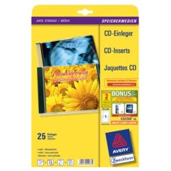 Avery Zweckform Papierowa okładka CD, biały, 151 x 118 mm, 25 arkusza, do drukarek atramentowych, O