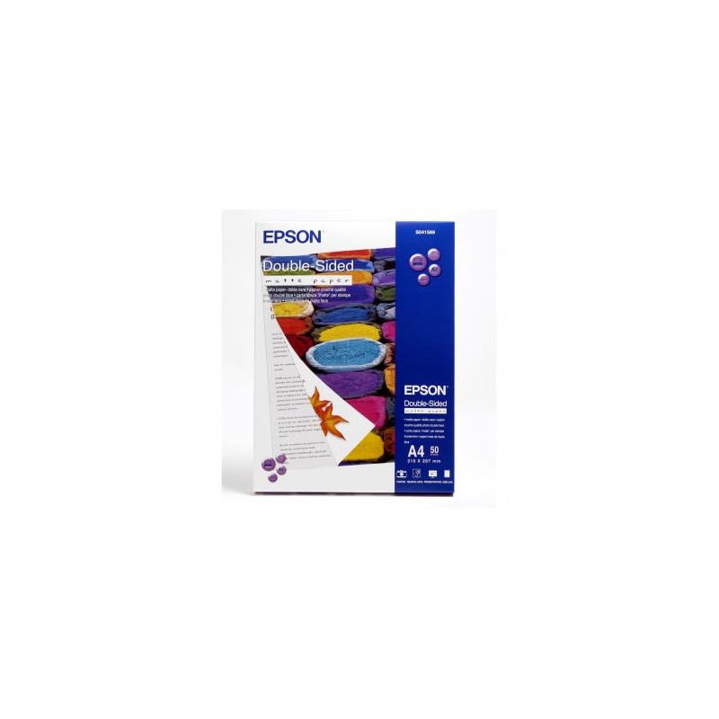 Epson Double-Sided Matte Paper, biała, 50, szt. szt., dwustronny druk, C13S041569, do drukarek atramentowych, 210x297mm (A4), A4