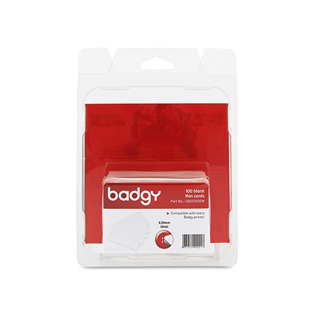 Badgy karty do nadruku, białe, 0.50mm, baleno po 100 ks do drukarki kart Badgy