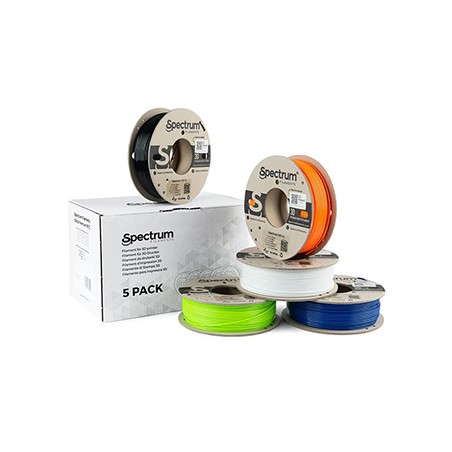 Spectrum Filament Premium PET-G 5x250g, mix, Artic White, Deep Black, Lion Orange, Navy Blue, Lime Green