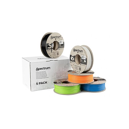 Spectrum Filament Premium PLA 5x250g, mix, Polar White, Deep Black, Lion Orange, Pacific Blue, Lime Green