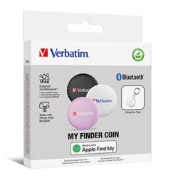 Lokalizator Bluetooth My Finder Coin czarny, biały i różowy, 32135, Verbatim