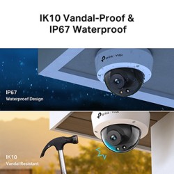 TP-link IP kamera Wi-Fi do monitoringu zewnętrznego VIGI C250(4MM), QHD 2880x1620, PoE, biała, jakość 5MP, Detekcja Smart, Pełni