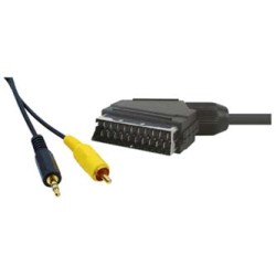 Audio/Video kabel SCART M - CINCH M + Jack (3.5mm) M, 1.5m, czarny, EOL