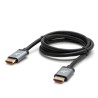 Video Kabel HDMI M - HDMI M, HDMI 2.1 - Ultra High Speed, 1m, pozłacane złącza, aluminiowa obudowa,, szary, Logo 8K@60Hz, 48Gb/s