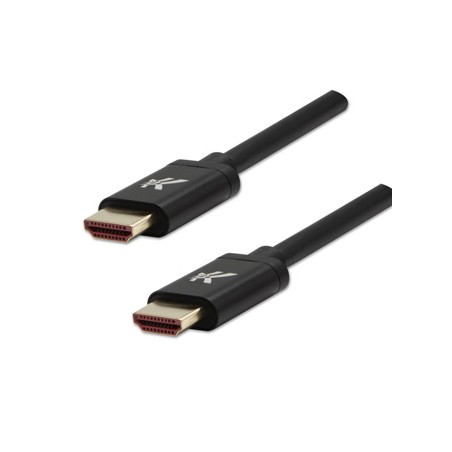 Video Kabel HDMI M - HDMI M, HDMI 2.1 - Ultra High Speed, 2m, pozłacane złącza, aluminiowa obudowa,, czarny, Logo 8K@60Hz, 48Gb/