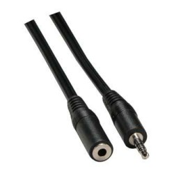 Przedłużacz do kabli audio Jack (3,5mm) M - Jack (3,5mm) F, 3m, czarna, Logo