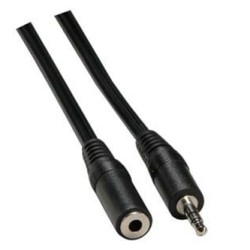 Przedłużacz do kabli audio Jack (3,5mm) M - Jack (3,5mm) F, 3m, czarna, Logo blister