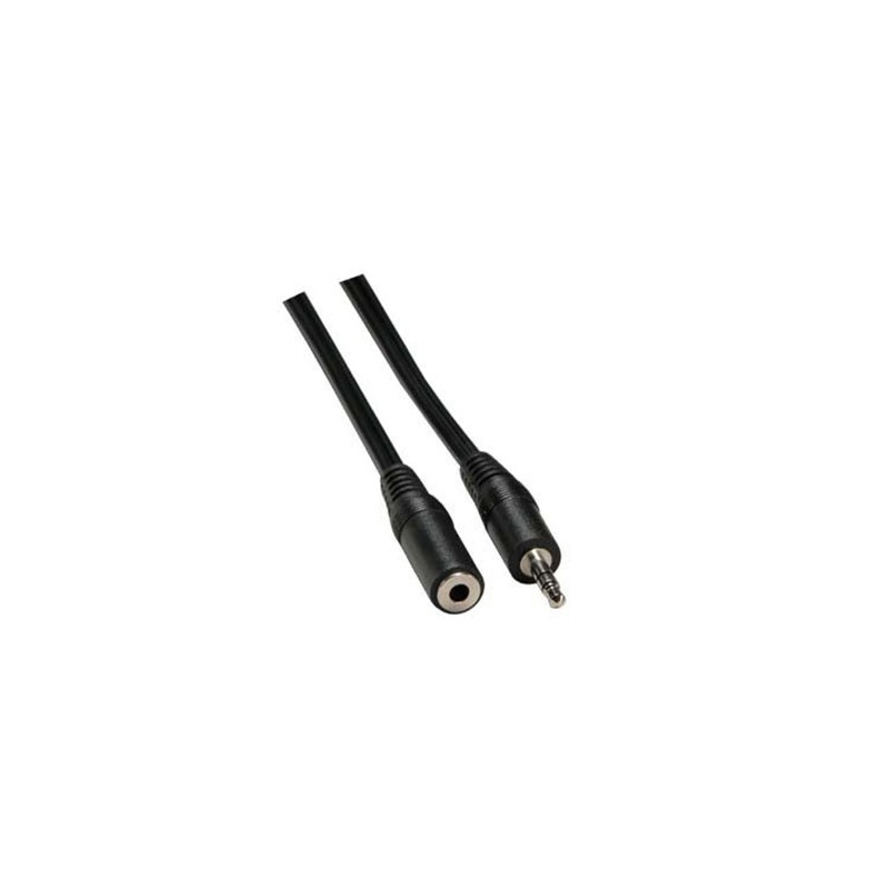 Przedłużacz do kabli audio Jack (3,5mm) M - Jack (3,5mm) F, 3m, czarna, Logo blister